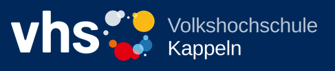 Logo Volkshochschule Kappeln in weißer Schrift